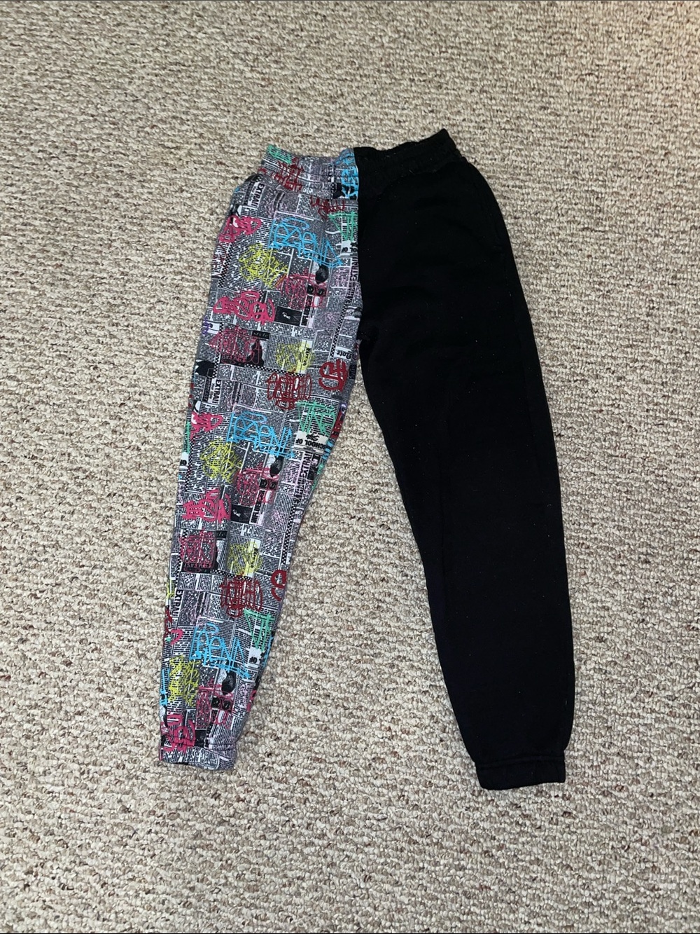 Color Block Graffiti Joggers